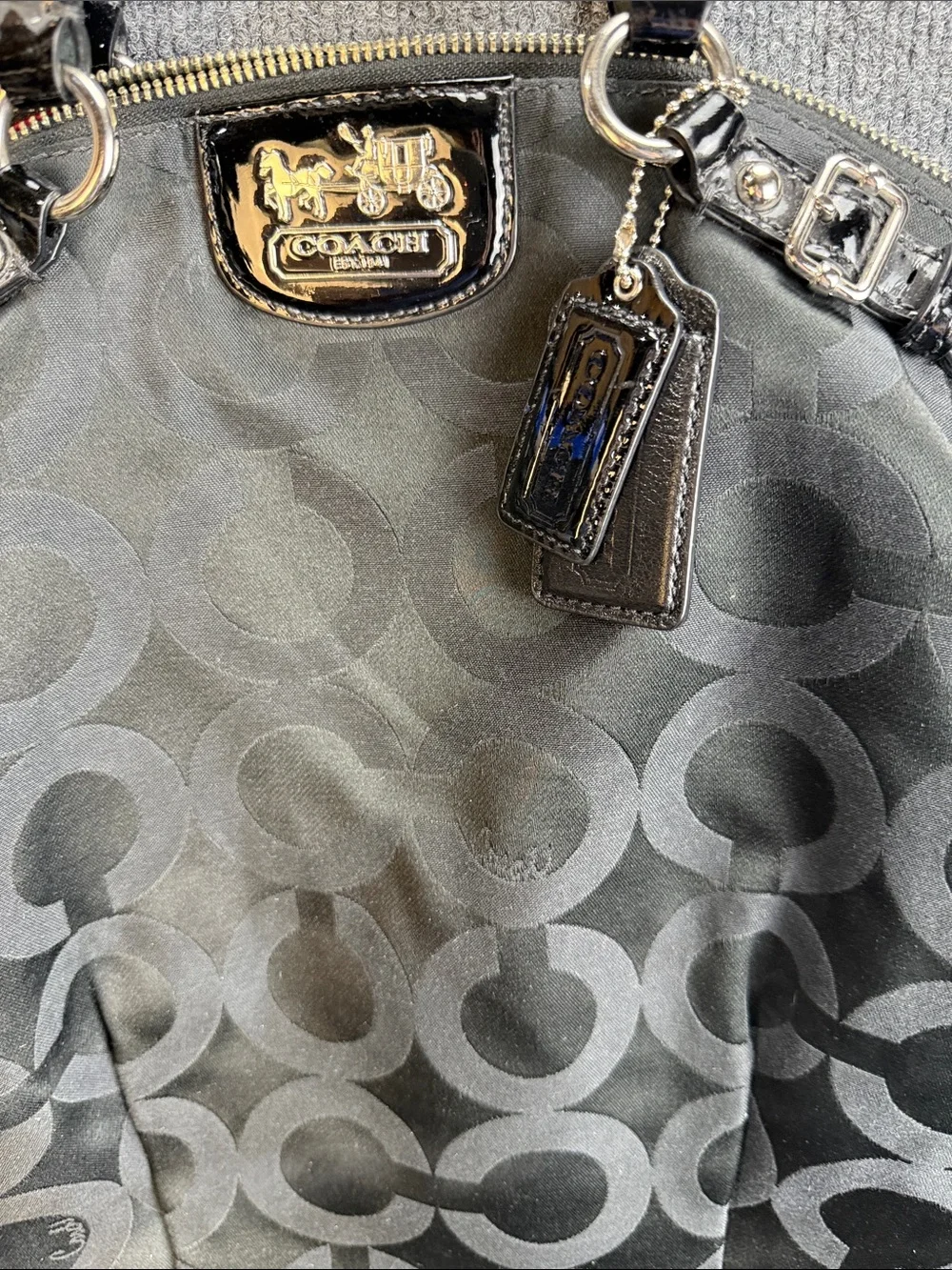 Coach Madison Lindsey Op Art Satchel  Bag with Removable Strap - NICE!